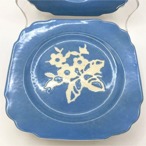 Blue Harker Cameoware - Dainty Flower Blue Virginia Bread and Butter Dessert Pla - Picture 3 of 16